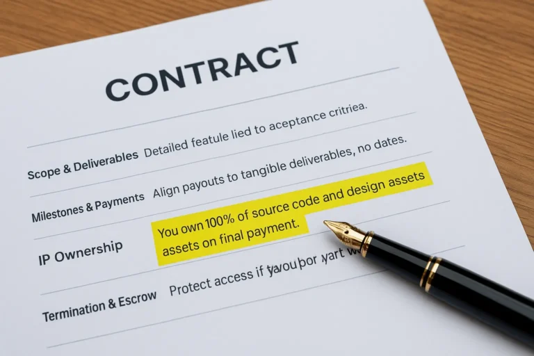 Contract page with highlighted intellectual property clause